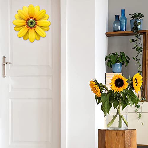 Yeahome Sunflower Wall Decor, 11'' Metal Flower Wall Art Decorations, Sunflower Spring Yard Garden Decor Hanging For Kitchen, Bathroom, Home Decor Boho Art, Handmade Gift For Indoor Or Outdoor #TOP7