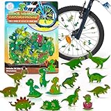 Bike Wheel Spoke Accessories for Kids – Fun Bicycle Decorations & Attachments for Boys & Girls - Party Favors, Goodie Bag Stuffers, Outdoor Toys – Dinosaur Theme, Pack of 36