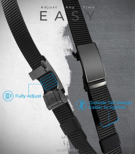 Chaoren Ratchet Belt For Men 2 Pack - Mens Belt Casual 1 3/8" In Gift Set Box - Outside Tail Design Easier To Tighten #TOP1
