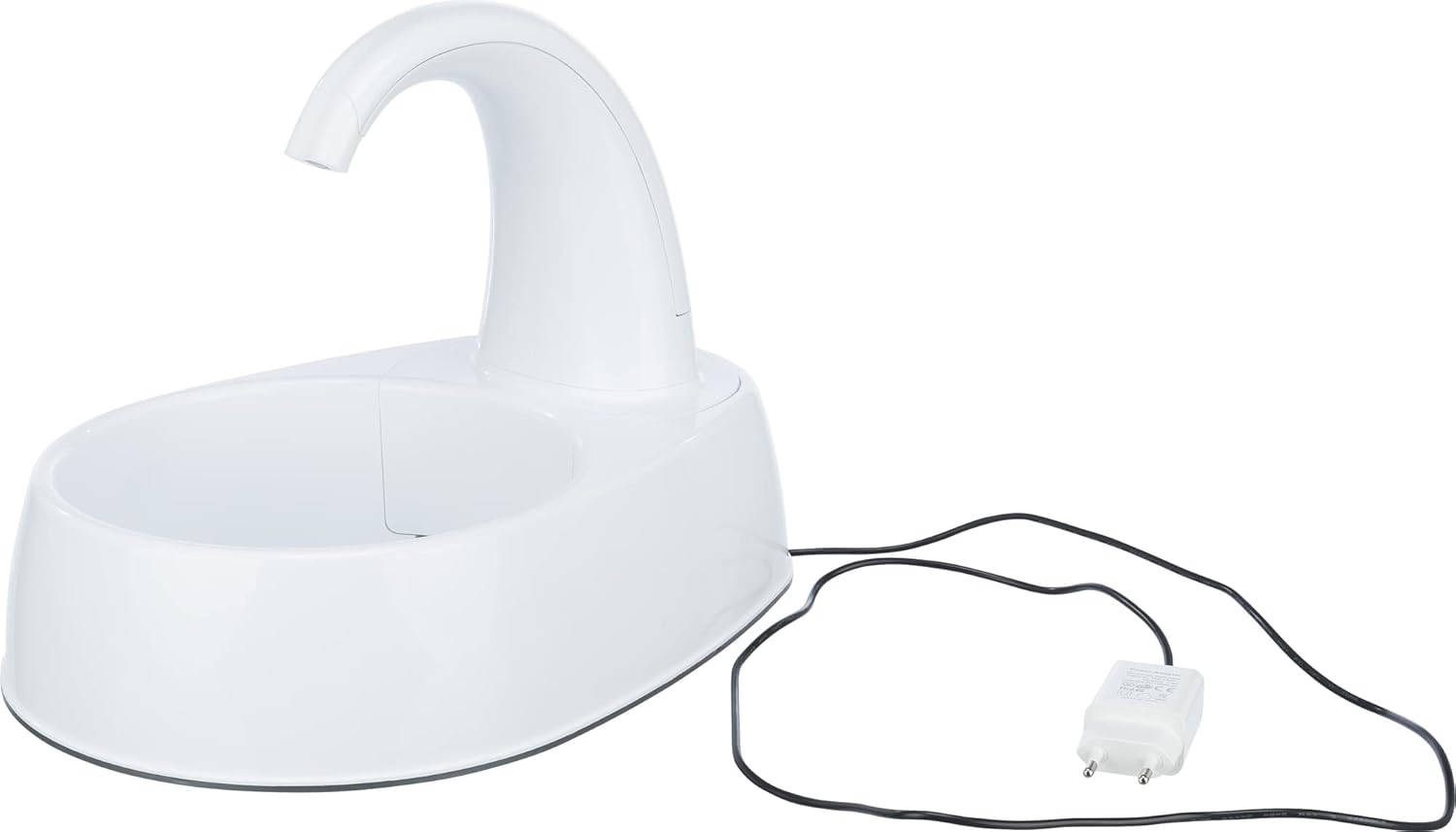 White Curved Stream Pet Water Fountain with Filter, 84.5oz