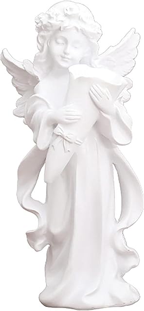 GCDN Praying Angel Statue Decorative Flower Vase,Resin White Angel Figurine Collection Home Decor