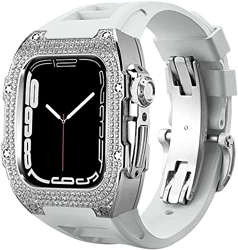 Boîtier en acier inoxydable pour Apple Watch 45 mm et bracelet de luxe pour iWatch 6