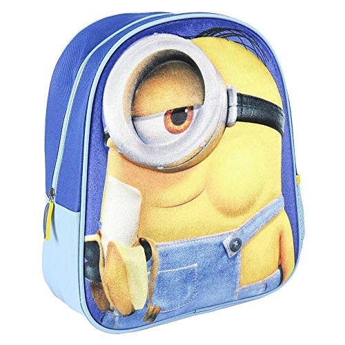 Cerdá  Mochila Infantil Minions 3D de Color Azul Licencia Oficial Universal Studios