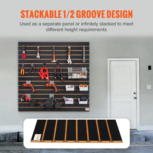 VEVOR 2er-Set Wandpanel Werkzeugwand 129,1x129,1cm Wandpaneel MDF Werkzeughalter Organizer, Lamellenwand Slatwall Stecktafel Pegboard Wandhalterung Ideal für Werkstatt Lager Keller Werkbank Garage