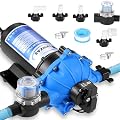 Electric Water Pump 7GPM 70PSI, 110V AC, Upgraded Five Chamber Self-Priming Diaphragm Water Pump with Pressure Switch and Strainer for RV, Home Water System, Irrigating & Industrial Settings