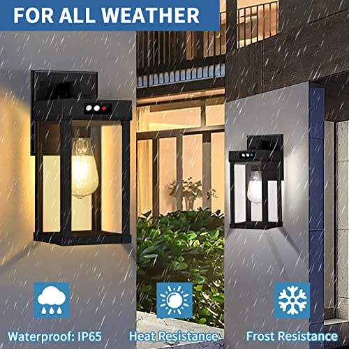 Solar Wall Lanterns Outdoor, Aqonsie Solar Sconce Lights Outdoor With 3200K Warm Bulb & 6500K White Bulb, Solar Wall Lights Waterproof With Clear Panel & 3 Lighting Modes For Garage Porch Patio Yard #TOP5