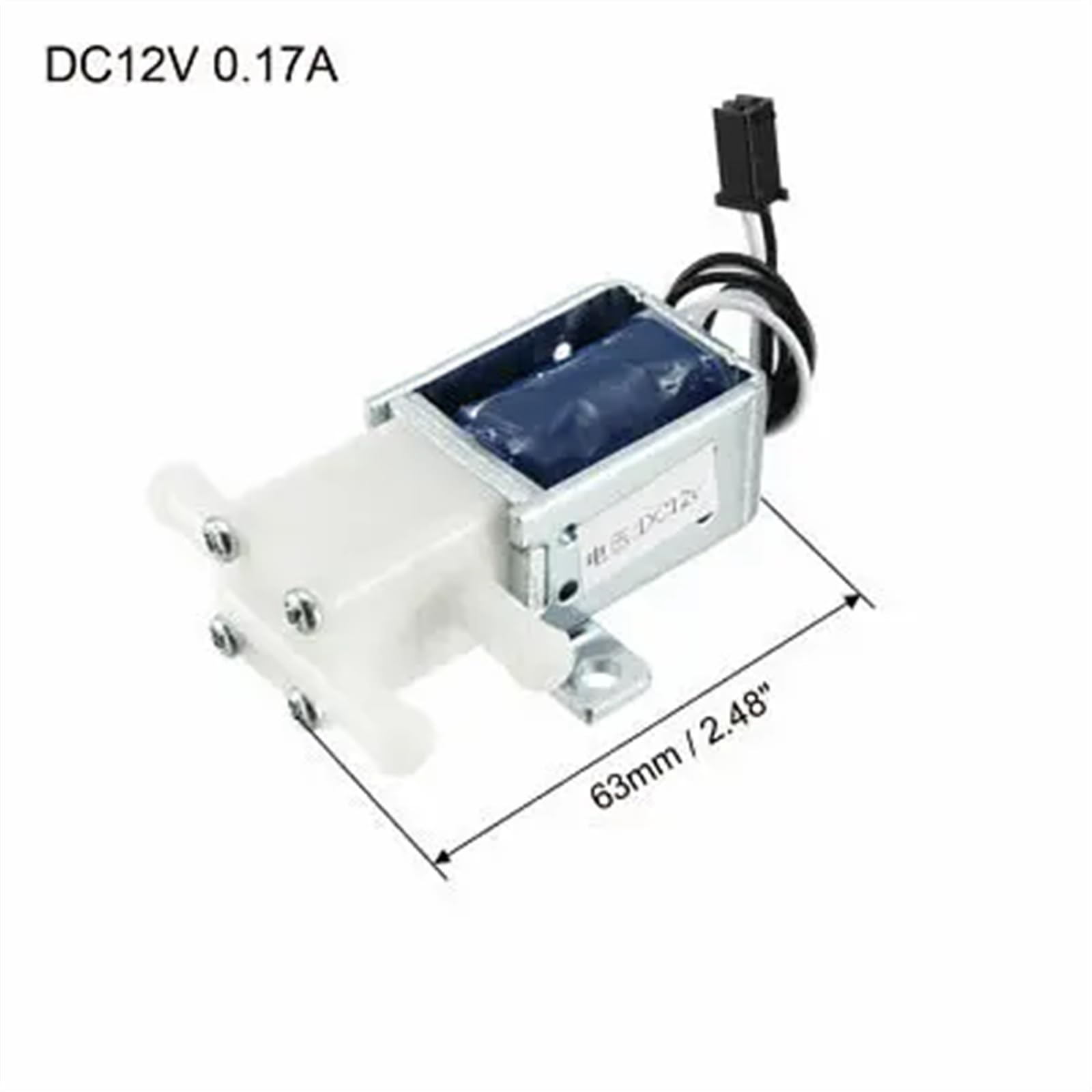 1 x 3-drożny mini zawór elektromagnetyczny 2-pozycyjny 12 V DC 0,17 A elektrozawór wody i powietrza