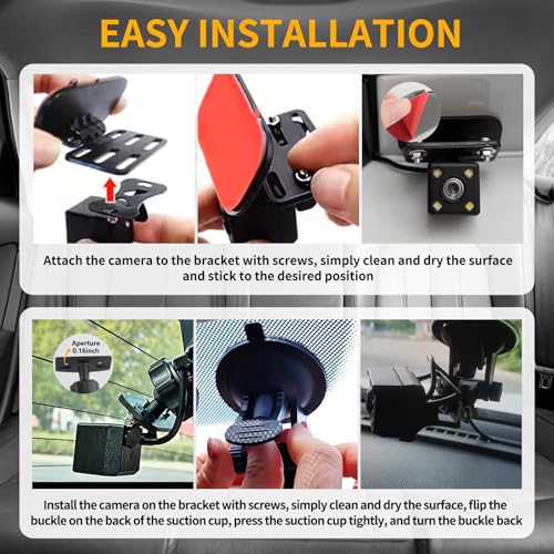 Image of 2PCS Car Dash Cam Mount,Adjustable Baby Car Camera Mount Firmly Hold Reverse Camera,Universal Mini Cars Backup Cameras Mounts Automotive Accessories for Cars,SUV Back Windshield