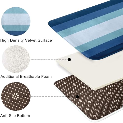 ArtSocket Bathroom Set of 3, Shower Curtain and Bath Rugs Striped Ombre by ArtSocket - Used condition - Image 4