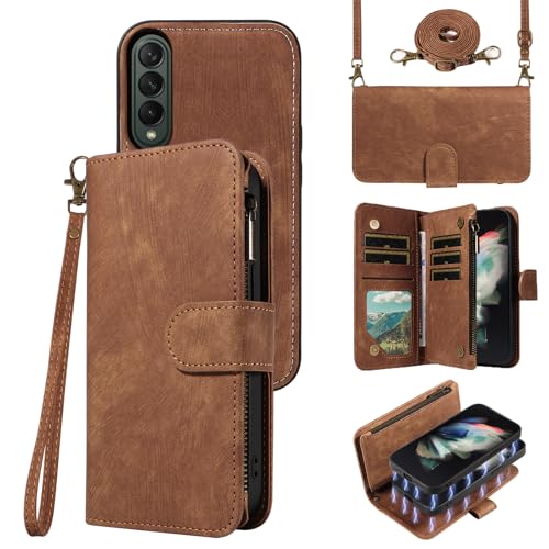 Coque Samsung Galaxy Z Fold 3 5G protection cuir fermeture éclair rabat ZFold3
