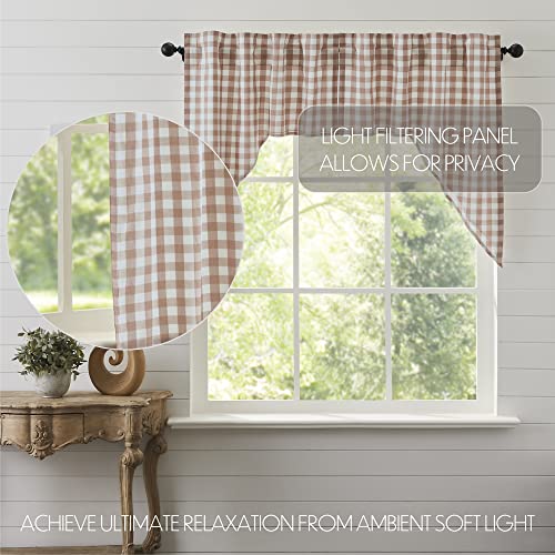 VHC-Brands-Annie-Buffalo-Portabella-Check-Farmhouse-Swag-Curtain-Set-36x36x16 VHC Brands Annie Buffalo Portabella Check Farmhouse Swag Curtain Set 36x36x16