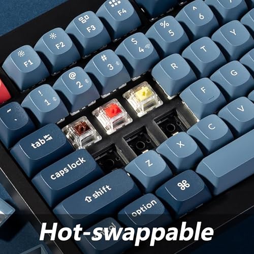 Image of Keychron V6 Max Wireless Custom Knob Mechanical Keyboard, QMK /VIA Programmable Full Size Bluetooth 5.1 /2.4 GHz /Wired RGB with Hot-swappable Gateron Jupiter Red Switch Compatible with Mac Windows Linux