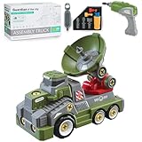 Picture of EKU EASYKU 11inches Large Take Apart Trucks Army Toys for Boys Girls Kids 3-10 Year Old Radar Trucks Toys with Electric Drill Assembly Toy