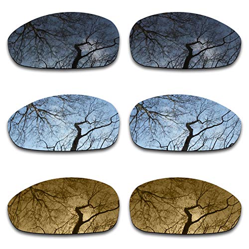 3 Pair Polarized Replacement Lenses for Oakley Juliet Pack-BSB6