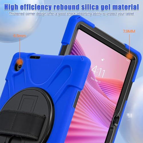 Funda Lenovo Tab S10 K10C ideal para viajes con soporte y asa de mano azul 6