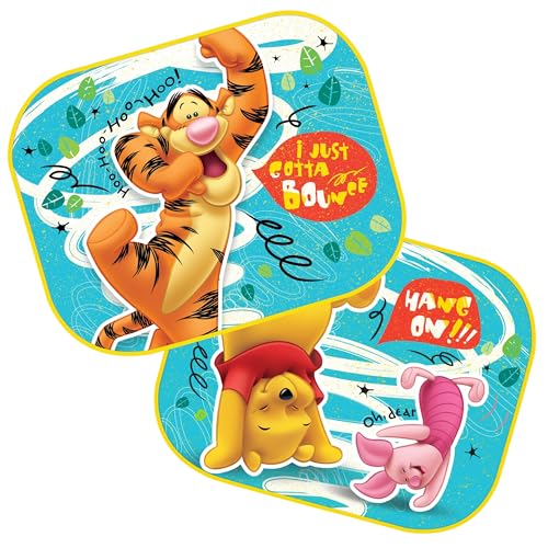 Tende parasole per auto da fissare al parabrezza, coperture con ventose, set 2 pezzi (Winnie the Pooh Hang On)