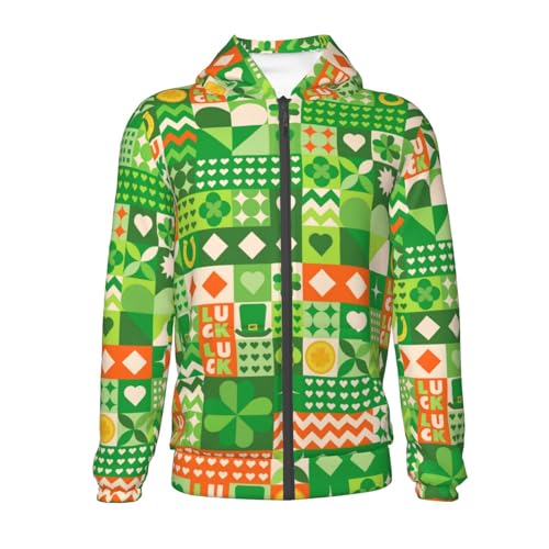 St Patrick's Day6 Kid Hoodies Boys Zip Up Sweatshirts Girls Pullover with Pocket2