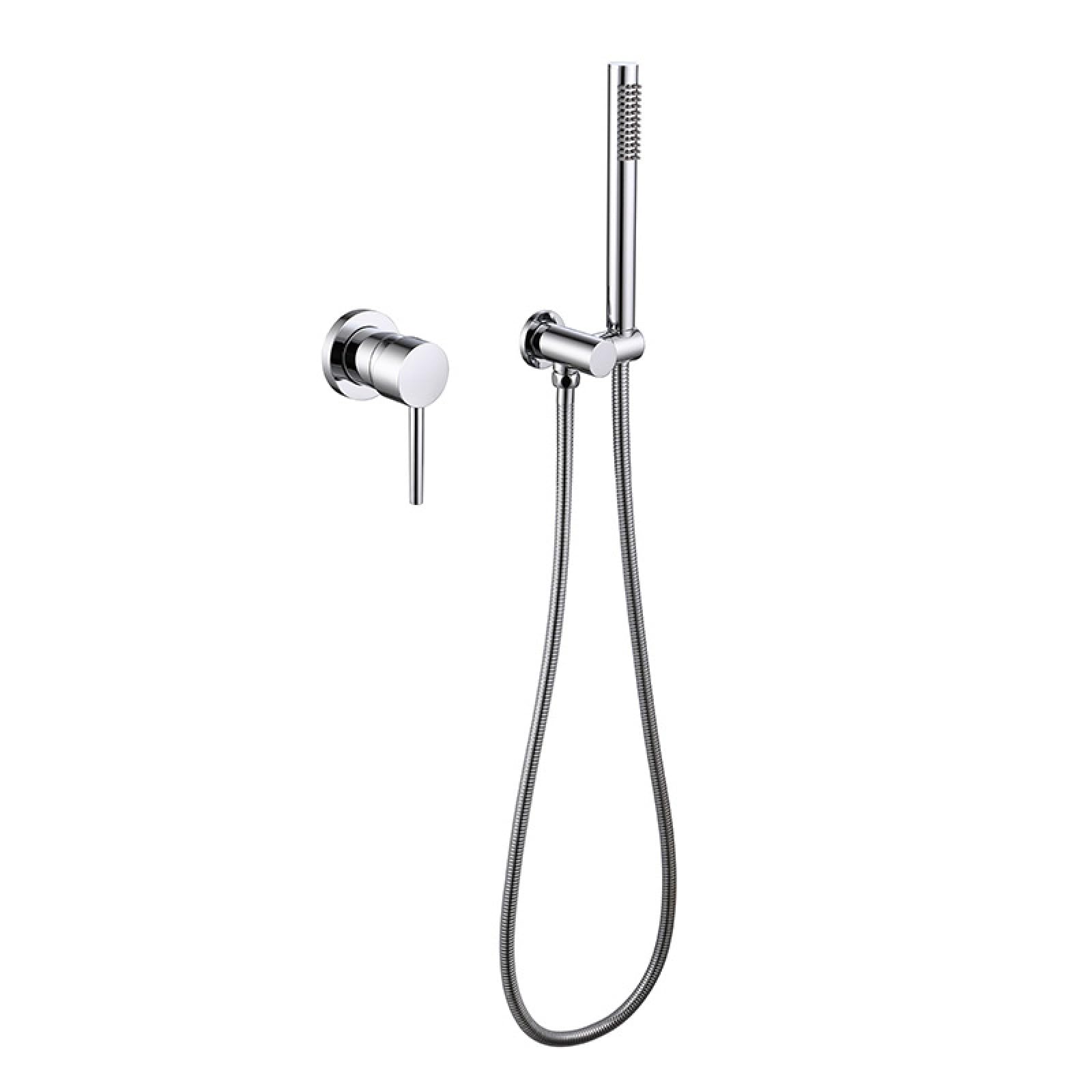 ASerZenith in-Wall Brushed Gold Concealed Embedded All-Copper Hotel Home Shower Set Supercharged Nozzle Model(Chrome Plated)