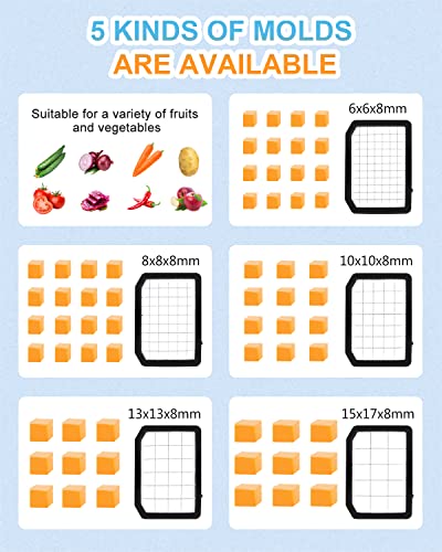 Cubettatrice per Verdure Elettrico con 5 stampini