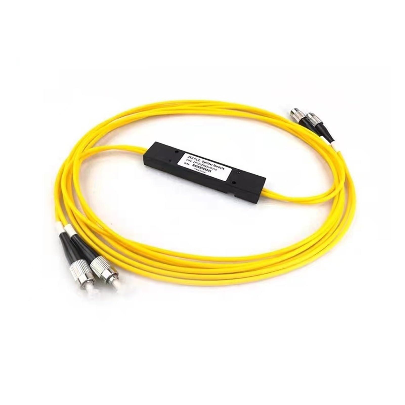 5pcs 2x2 fibra ottica PLC Splitter Modulo 2 * 2 Box Tipo SC FC ST LC Pigtail Tipo Cassette FTTH Accoppiatore Giallo 2:2 (FC A)