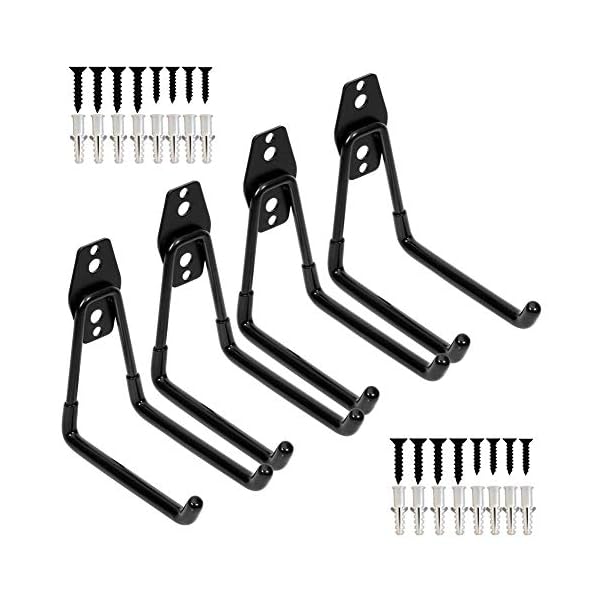 Storage Double Hooks Garage Space Saver Organizer Utility Hanger,Rack Extended Wall Mount Tool Heavy Duty Steel Holder with Anti-Rutsch-Beschichtung