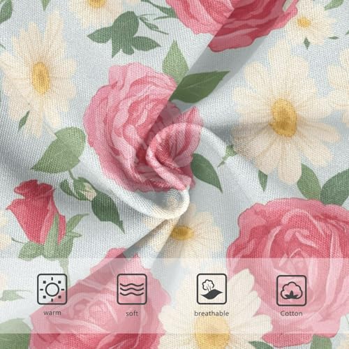 Wusikd Vintage Roses Girls' Underwear Cotton Daisies Girls Briefs Soft Toddler Underwear 2T3