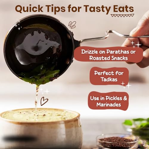 Image of The Bagdis Wood Pressed Black Mustard Oil | Cold Pressed | 100% Natural & Pure | Rich Aroma | For Cooking & Skin Care 1L (1L)