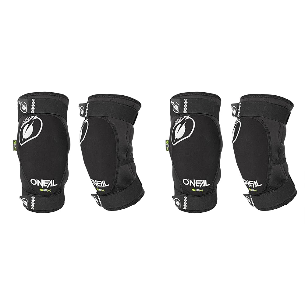 O'NEAL | Knieprotektor | BMX Mountainbike Downhill | IPX®- Aufprallschutz aus Polyurethan, Leichte Konstruktion, Abriebfestes Material | Dirt Knee Guard | Erwachsene | Schwarz Weiß | Größe L