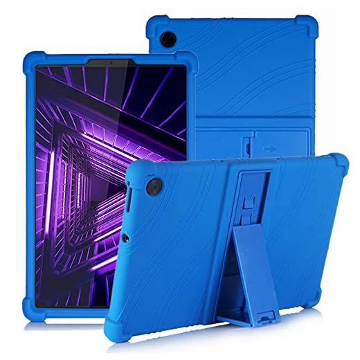 YGoal silikonfodral för Lenovo Tab M10 Plus – lätt vikt barnvänlig mjukt stötsäkert skyddande fodral för Lenovo Smart Tab M10 Plus 10.3 Inch, Dblå