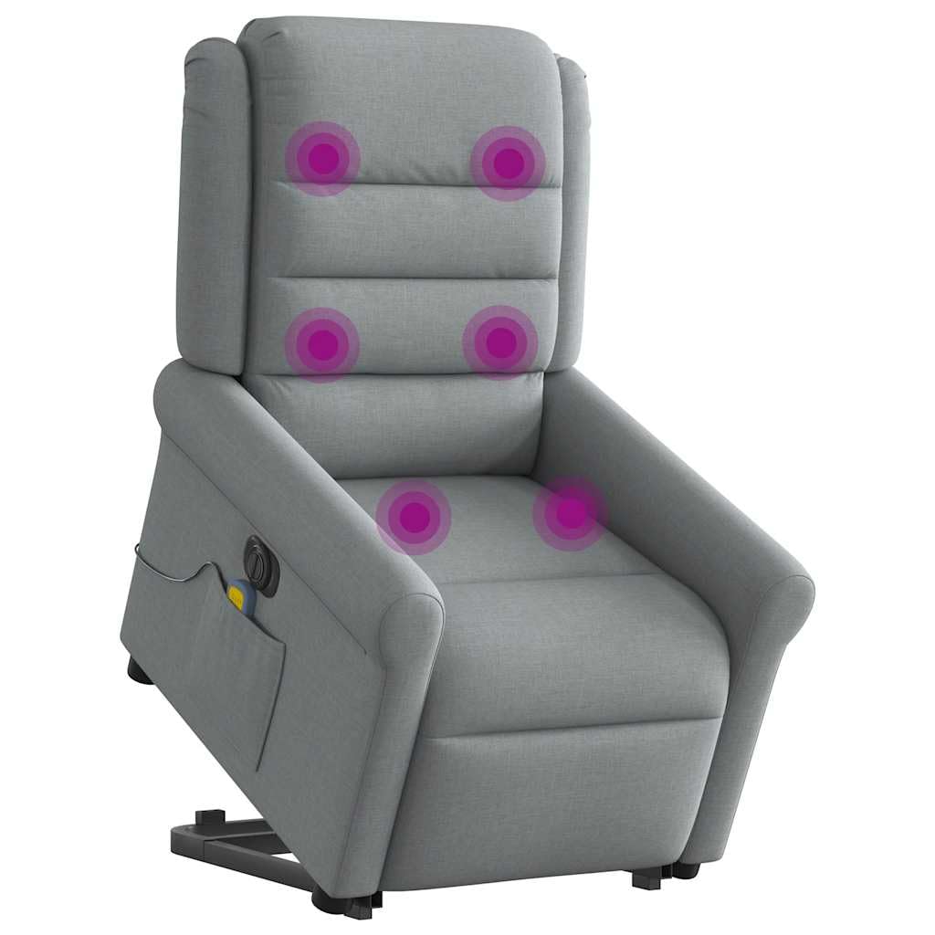 Fauteuil inclinable de massage électrique gris clair tissu vidaXL