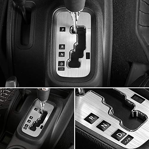 E-cowlboy Trim Gear Frame Cover Gear Shift Box Cover for Jeep Wrangler 2012~2018 Aluminum Inner Accessories Custom Fit - All Weather Protection (Silver)