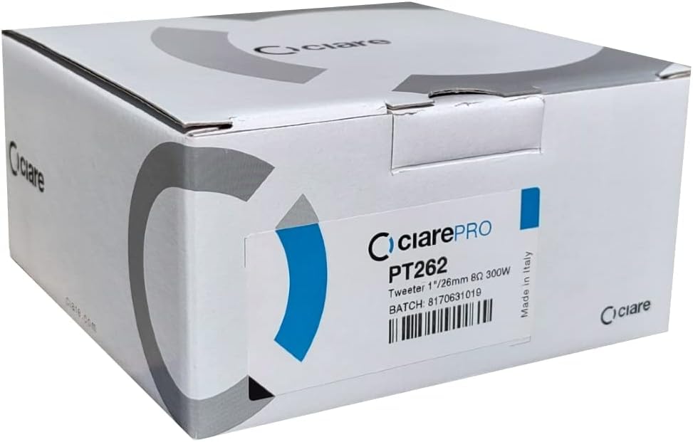 KIT SET PER CIARE PT262 1 tweeter nero da 5" 13 cm 130 mm di diametro 150 watt rms 300 watt max impedenza 8 ohm 105 db spl, 1 pezzo + condensatore e 5 sticker omaggio