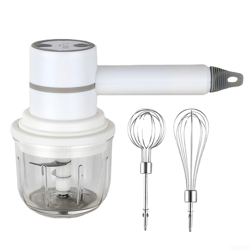 Frusta a mano senza fili in acciaio inox compatta (bianco)