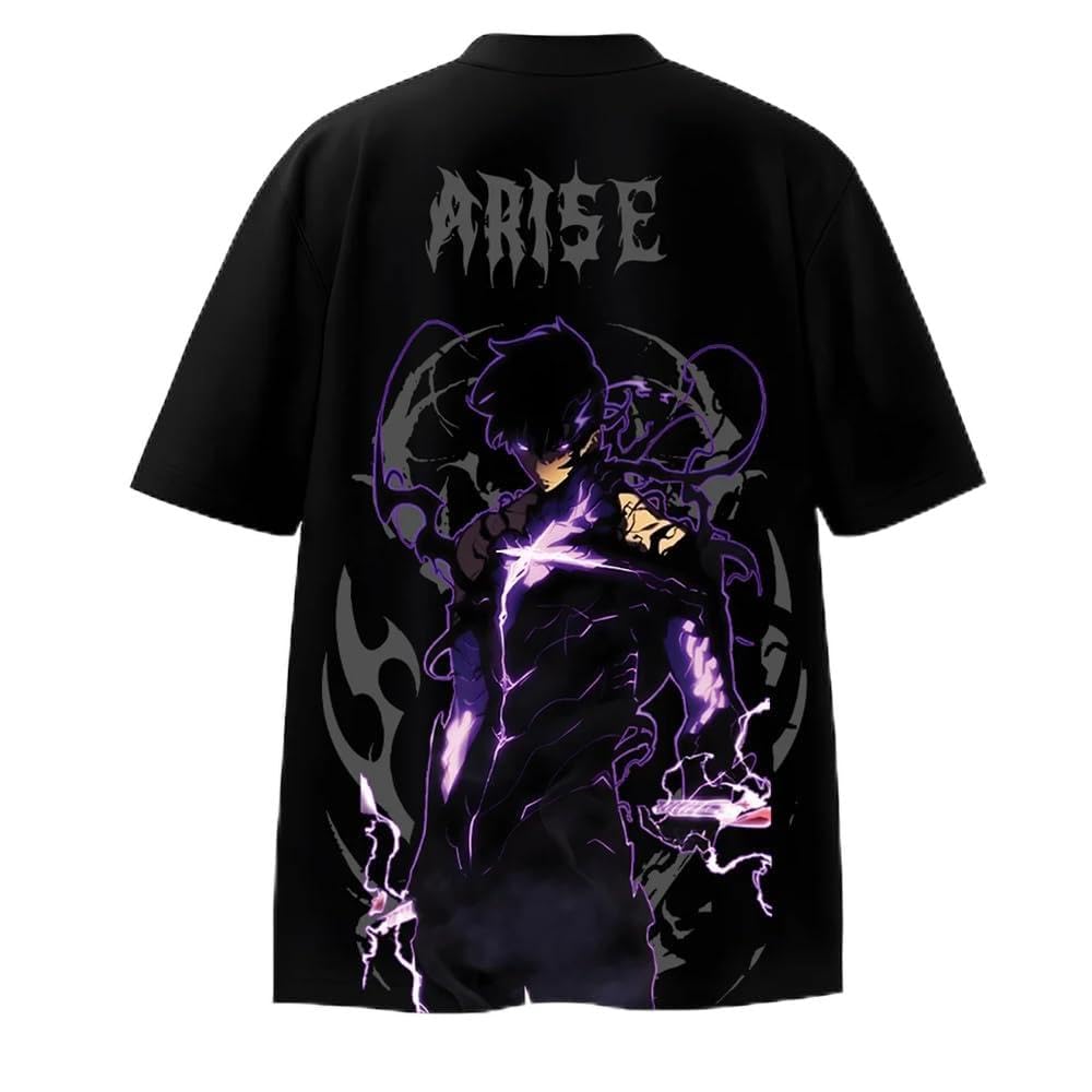 Solo Leveling Arise Again Reflective Oversize Drop Shoulder t Shirt-picture-15
