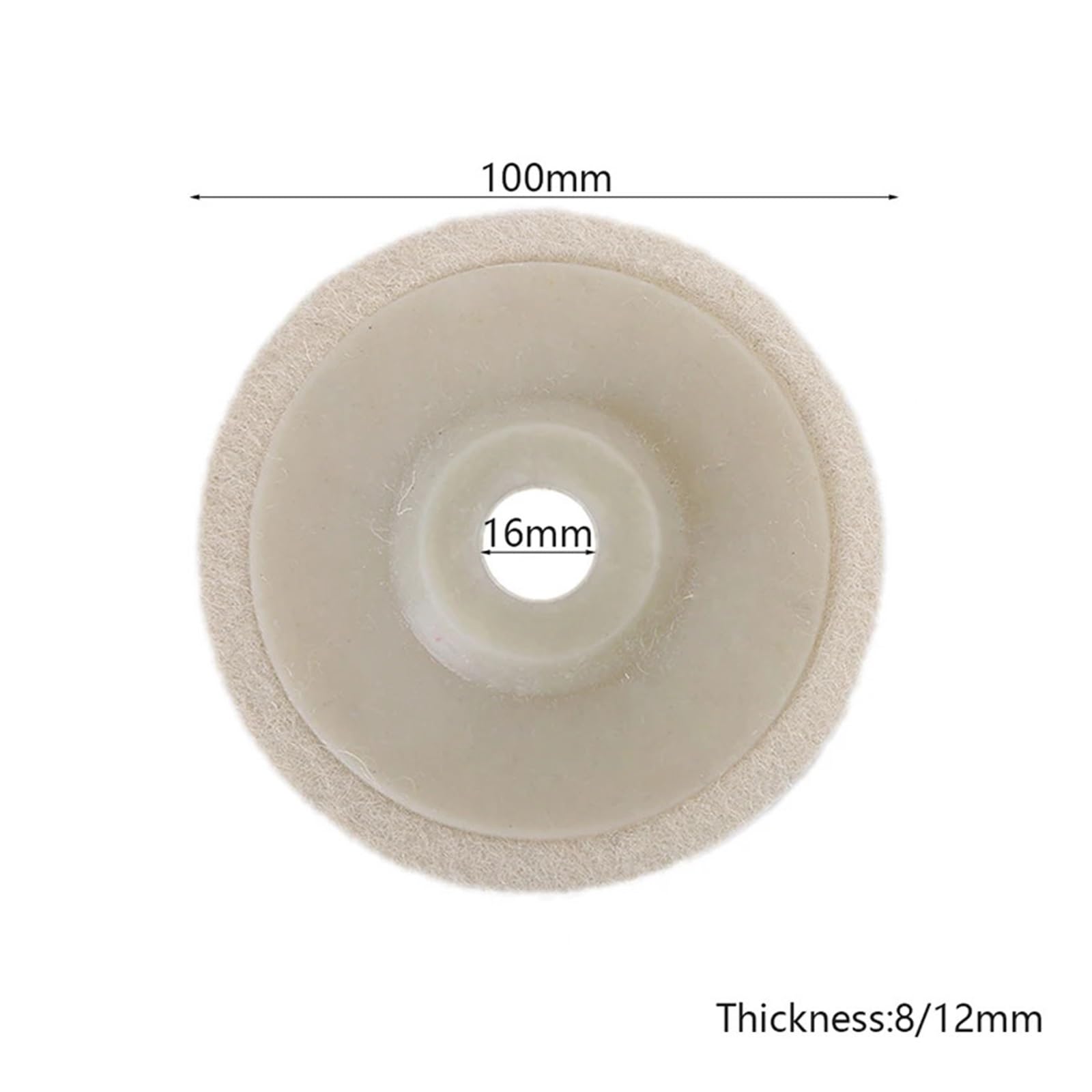 10 pz 100 * 16 * 12mm Feltro di Lana Disco di Lucidatura Ruota di Lucidatura Foro for Smerigliatrice Angolare Auto Detailing legno