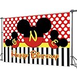 5x3FT Cartoon Mouse 1st Birthday Party Backdrop,Mouse Theme Birthday Photography Backdrop Decorations (ONE) - Image 4