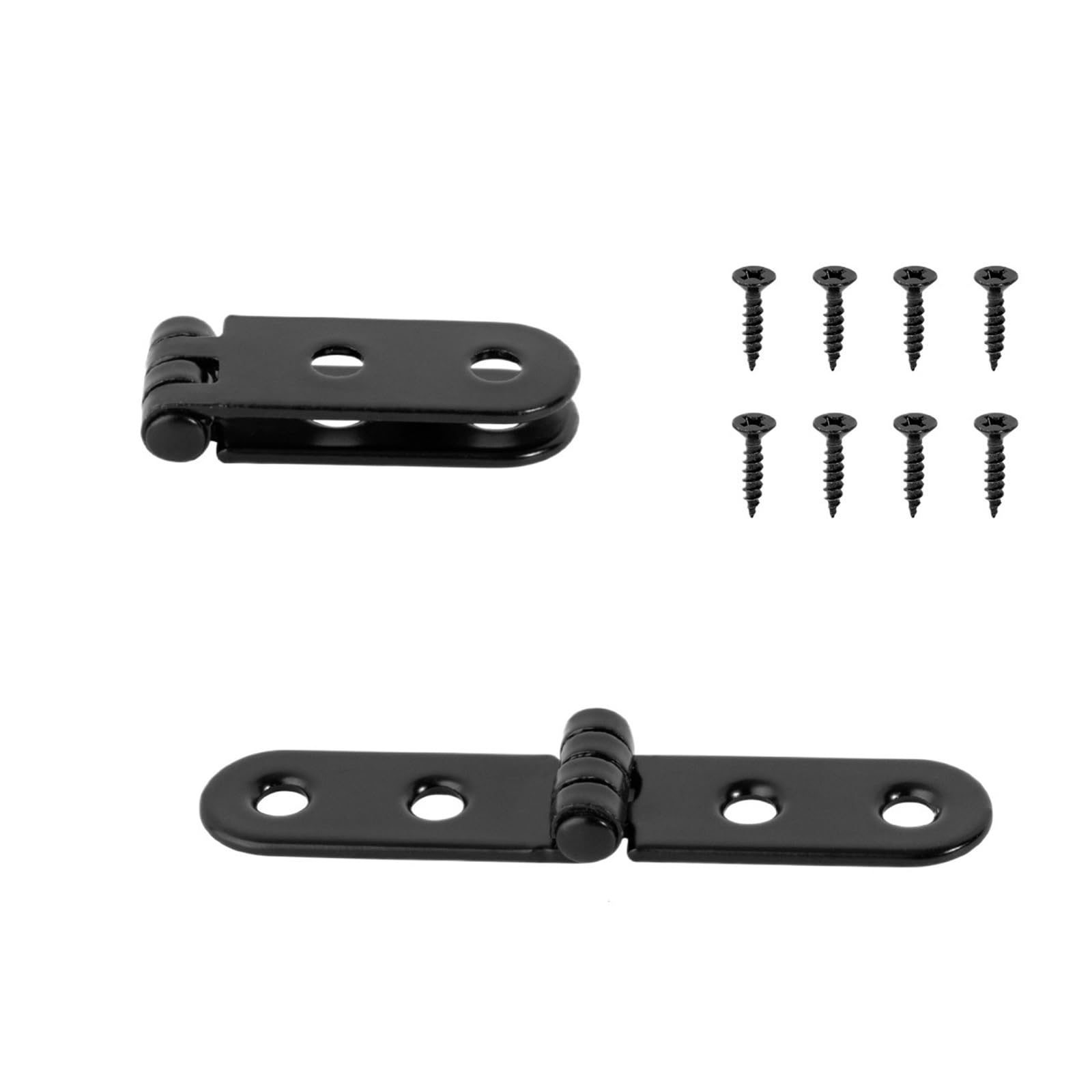 Ozlcua Black 2Pcs 2Pcs Foldable Flap Screw-On Hinges 180 Degree For Sewing Machine Cabinet Rounded Corner Hinge Furniture(Black 2Pcs)