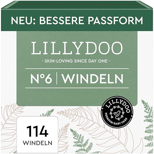 LILLYDOO hautfreundliche Windeln, Monatsbox, Größe 6 (13+ kg), 114 Stück