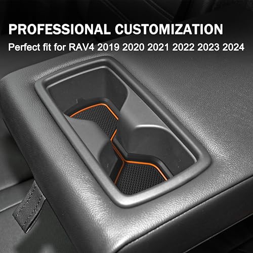 Insertos 3D para portavasos Toyota Rav4 2Pcs naranja miniatura 3