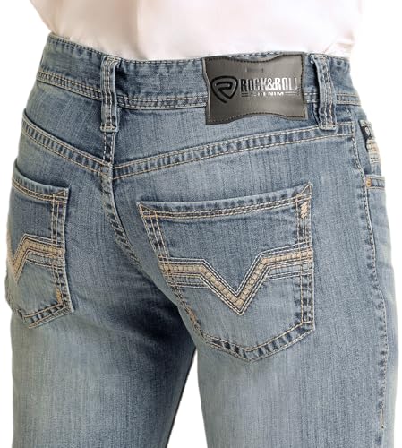 Rock & Roll Denim Men's Regular Fit Ladder Stitch Straight Leg Jeans4
