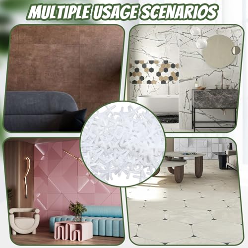 IGXX 500 Stück Fliesen Abstandshalter, 5-mm-Fliesenabstandshalter, dekorative Fliesen, Kreuzabstandshalter aus Kunststoff für Wand- und Bodenfliesen, weiße Fliesenabstandshalter