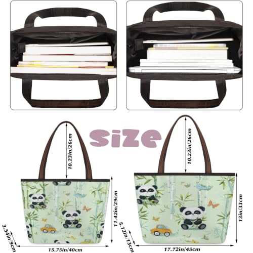 Sac fourre-tout Panda en polyester de grande taille 45x33 cm