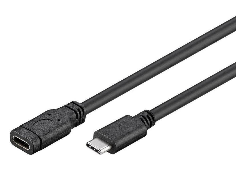 PremiumCord Cavo di Prolunga USB-C, Cavo Dati SuperSpeed ​​USB 3.2 Generazione 1 Fino a 5 Gbit/s, Cavo di Ricarica da 60 W, Tipo C Femmina-Maschio, Nero, Lunghezza 1m