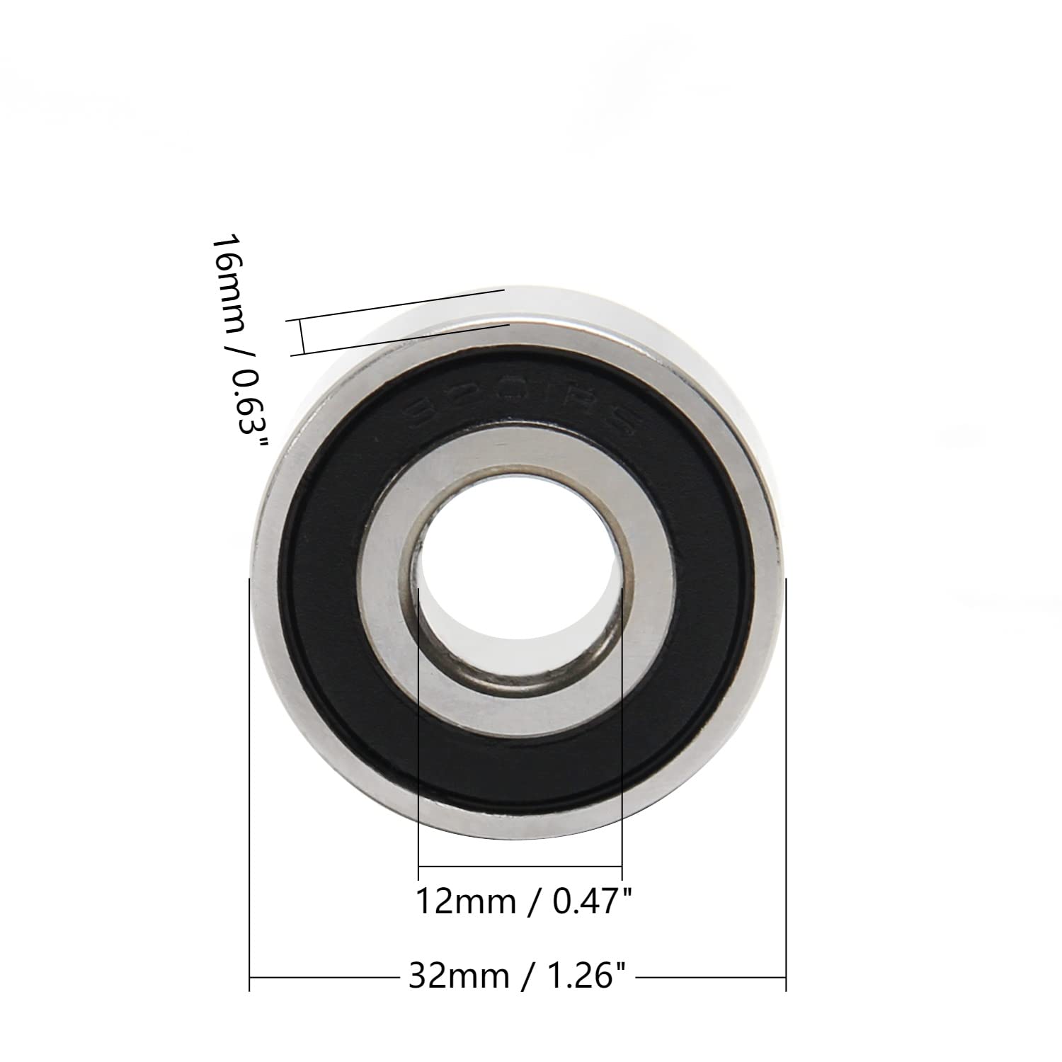 3 Stück 5201-2RS Kugellager – 12x32x15,9 Mm, Beidseitig Abgedichtet, Stahl