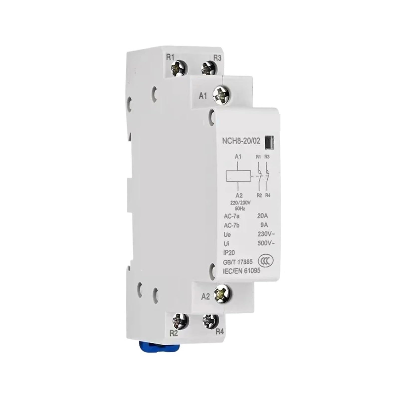Contacteur modulaire domestique NCH8-20 2NO 20A pour tableau électrique