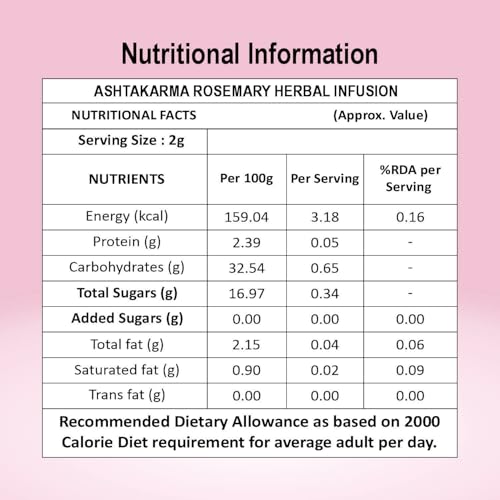 Image of Golden Tips Tea Herbyoga Ashtakarma Rosemary Herbal Tea Infusion | Natural Wellness Blend Refreshing Aromatic Herbal Drink for Relaxation & Daily Wellness