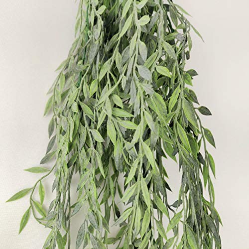 Folhagem Pendente Folhas Verde Planta Permanente 93x15cm