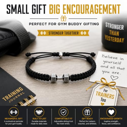 Pulsera ajustable con charm de mancuerna para fitness miniatura 4