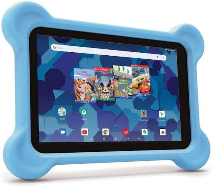 8-inch Tablet with Bumper case and Headphones (Blue)