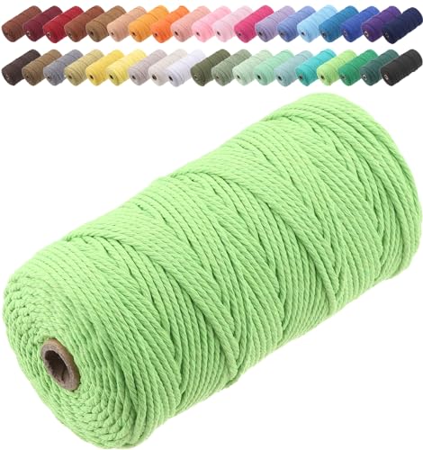 GOHOF Macrame Cord 3mm x 150m Premium Cotton Macrame Rope, 4 Strand Twisted Soft Cotton Cord